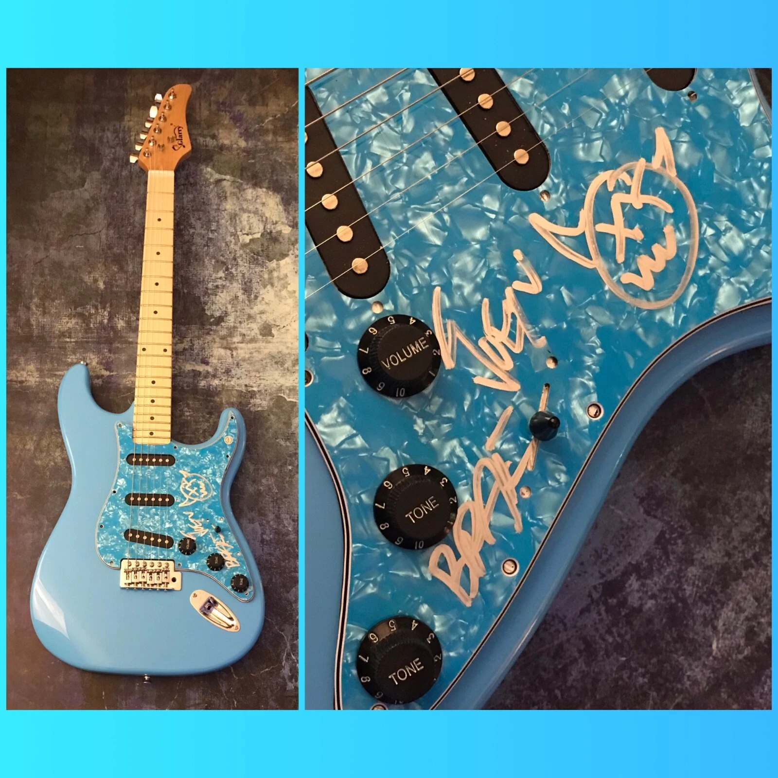 GFA Punk Tactics x2 Duo * JOEY VALENCE & BRAE * Signed Electric Guitar COA
