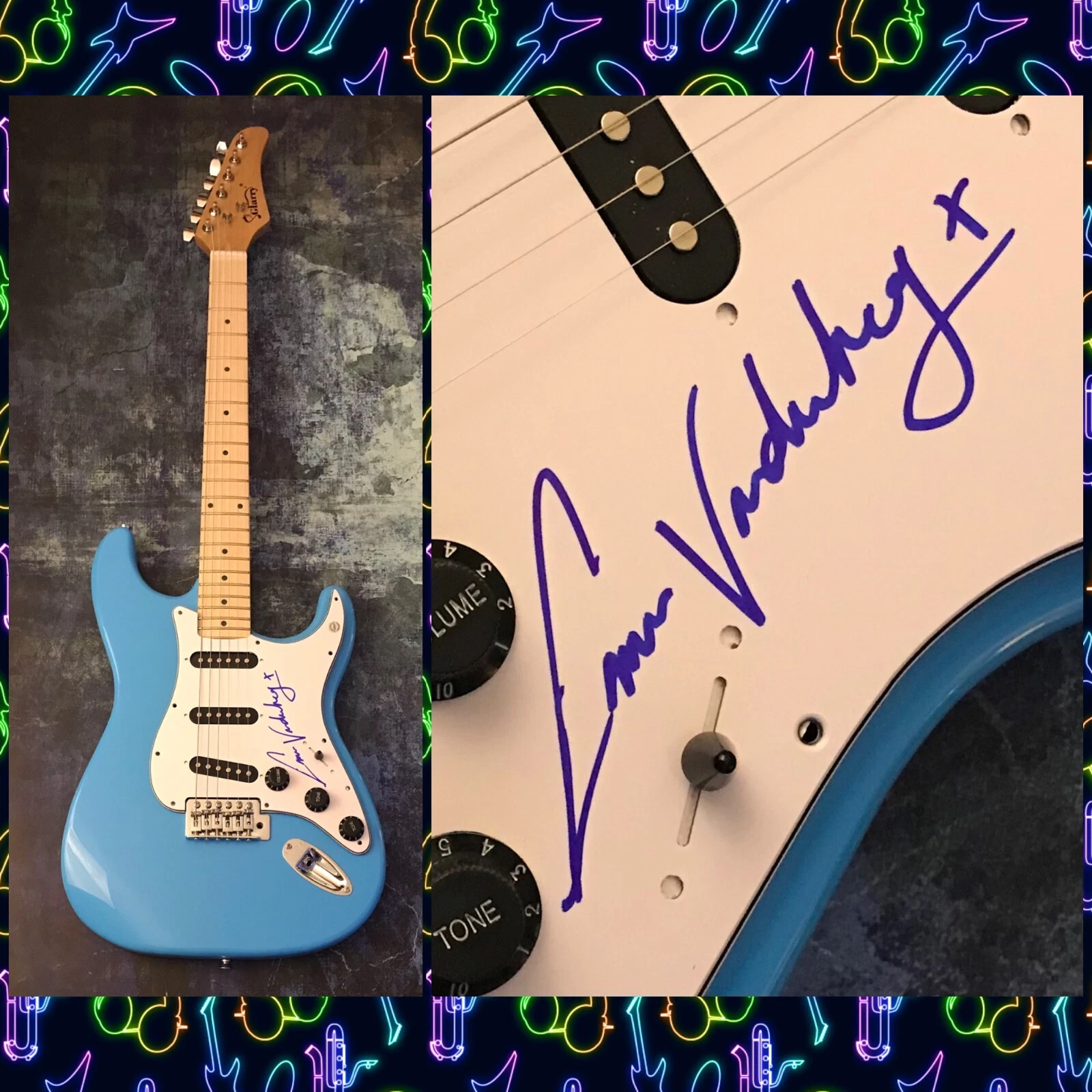 GFA Bones UK Band * CARMEN VANDENBERG * Signed Electric Guitar C5 COA
