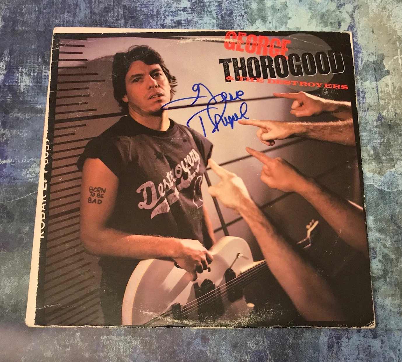 GFA & the Destroyers * GEORGE THOROGOOD * Signed Used Record Album PROOF COA
