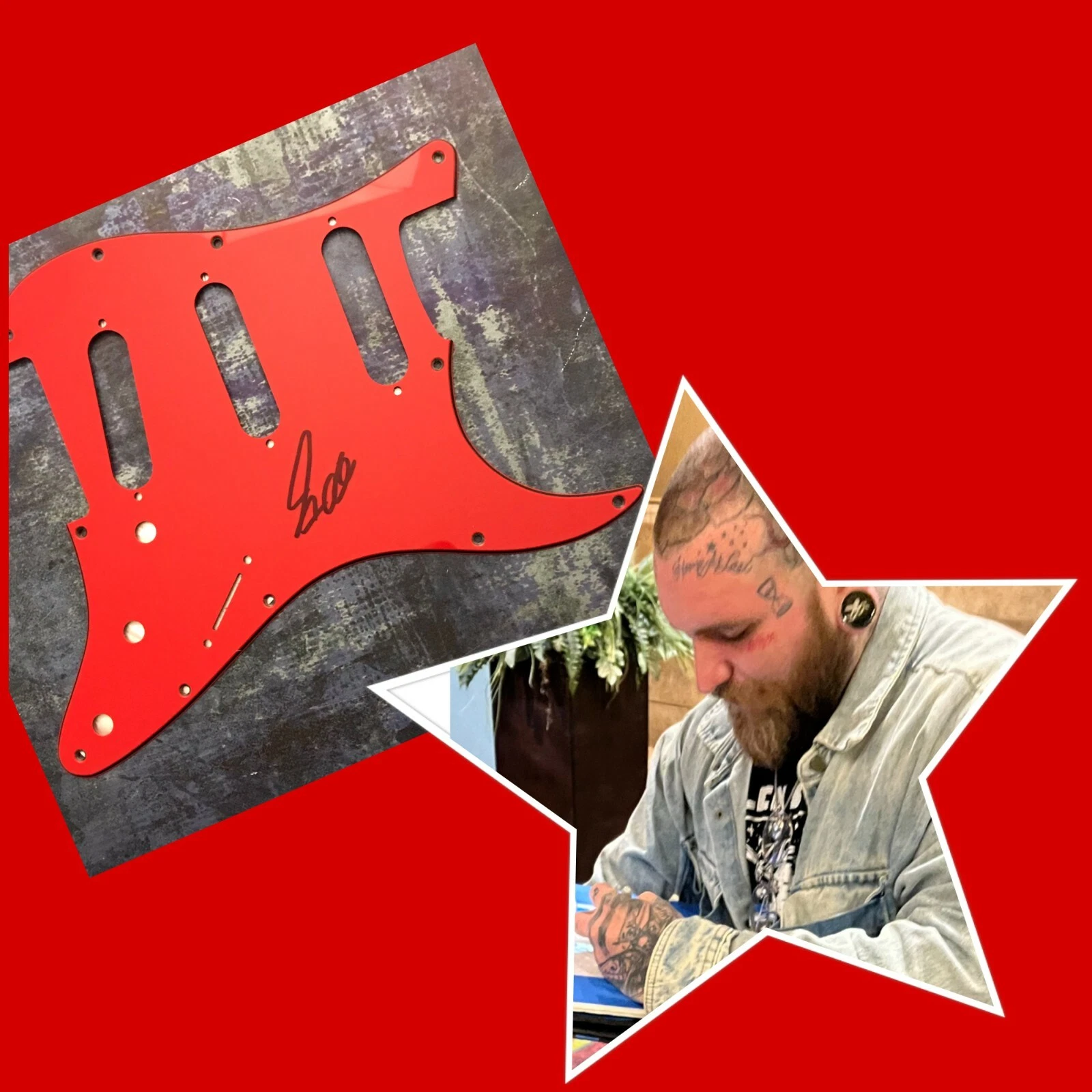 GFA unlearning Bed on Fire * TEDDY SWIMS * Signed Electric Pickguard PROOF COA
