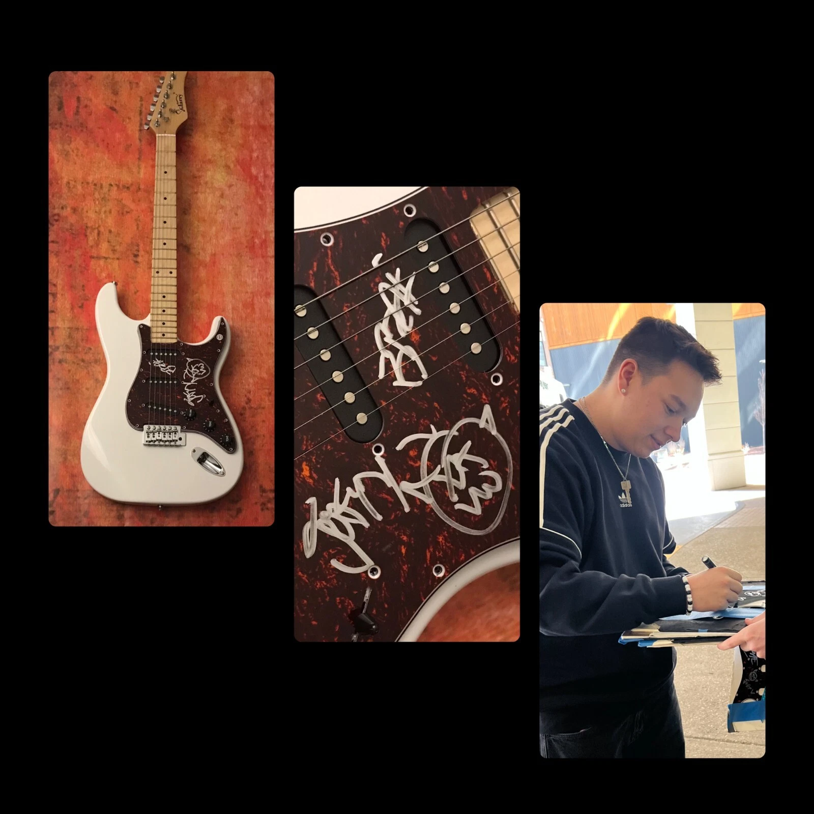 GFA Punk Tactics x2 Duo * JOEY VALENCE & BRAE * Signed Electric Guitar COA
