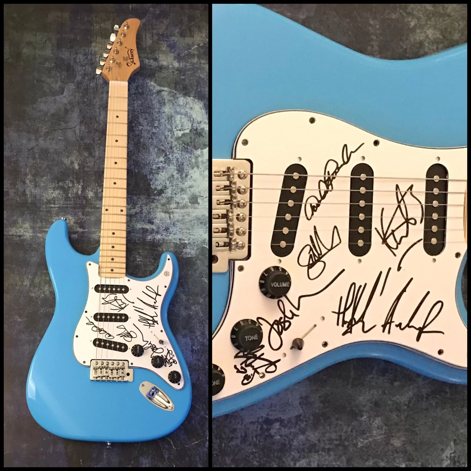 GFA Scotty Morris x7 Band * BIG BAD VOODOO DADDY * Signed Electric Guitar B5 COA
