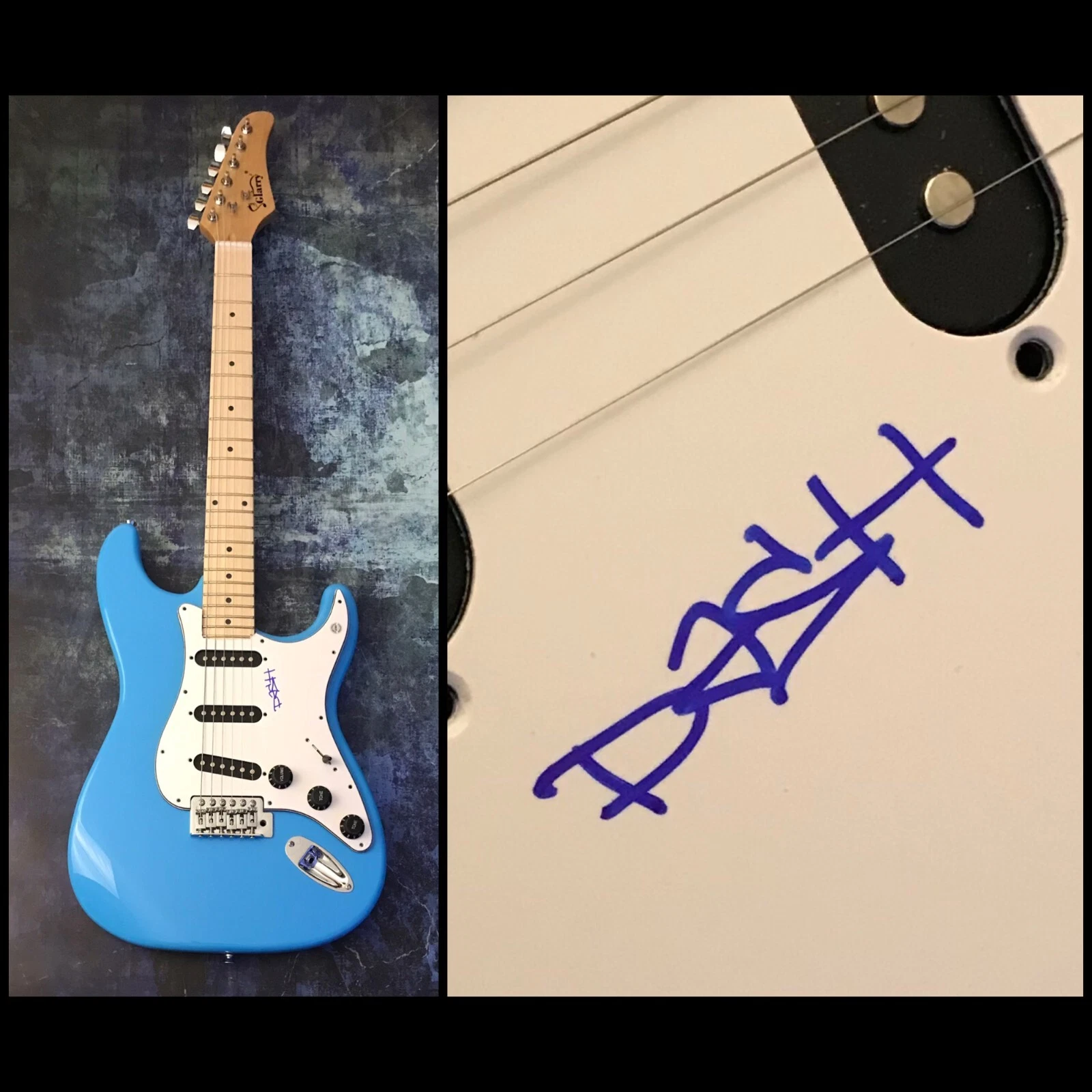 GFA white lie & blocked Star * CONTRADASH * Signed Electric Guitar PROOF C5 COA
