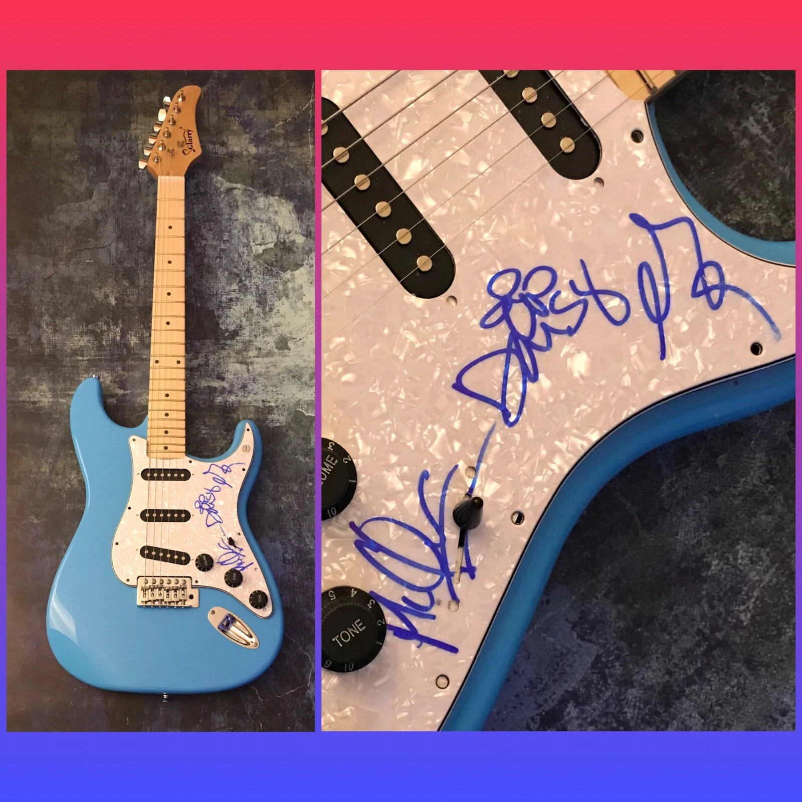 GFA McQueen, Daisy & Meta * THE DEAD DEADs * Signed Electric Guitar D5 COA
