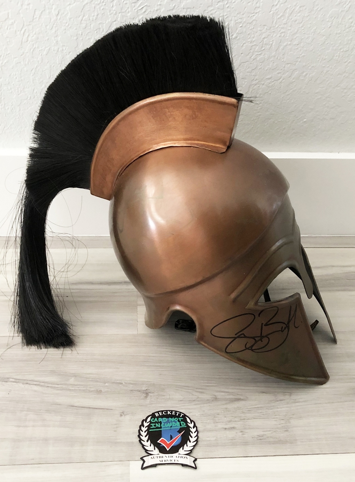 Gerard Butler Signed Spartan Helmet 300 King Leonidas Beckett BAS 3 COA

