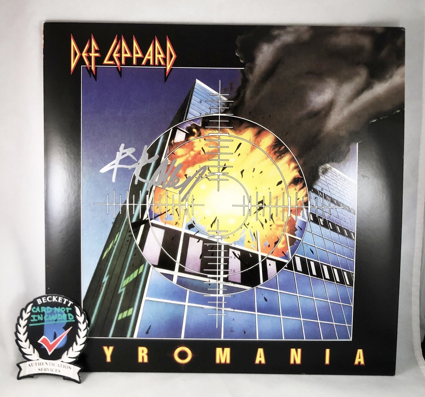 Rick Allen Signed Vinyl LP Album Pyromania Beckett BAS COA
