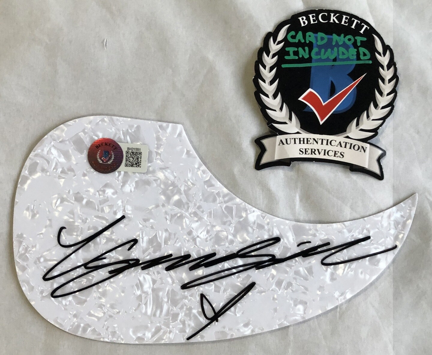 Lauren Spencer-Smith Signed Acoustic Pickguard Beckett BAS 2 COA
