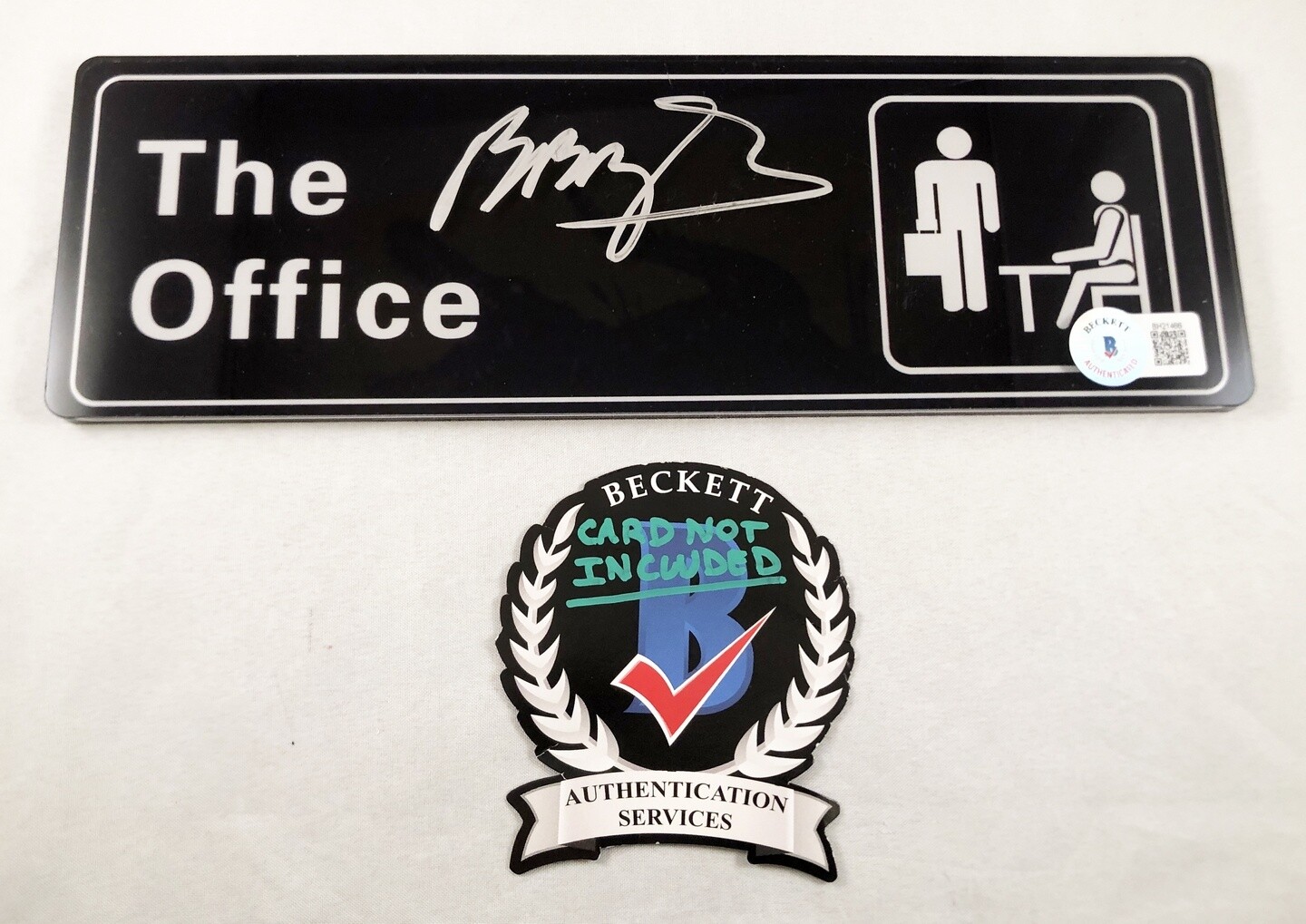 Brian Baumgartner Signed Office Sign Chili Beckett BAS COA
