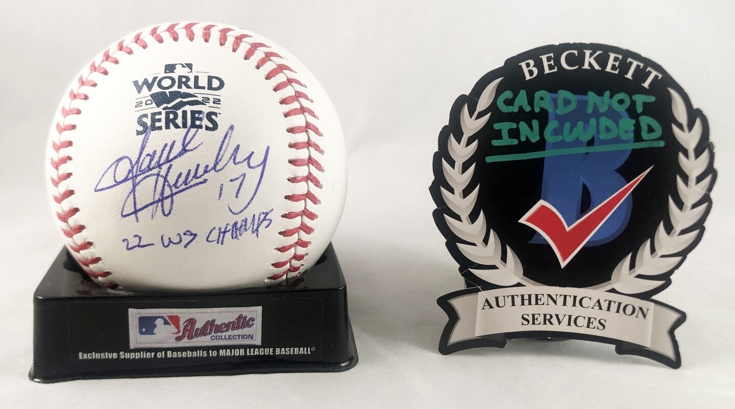 David Hensley Signed 2022 World Series Baseball Houston Astros Beckett BAS COA
