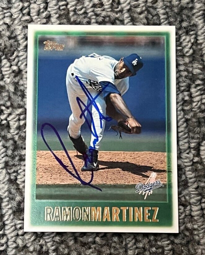 Ramon Martinez signed autographed 1997 Topps Baseball #182 Card Dodgers
