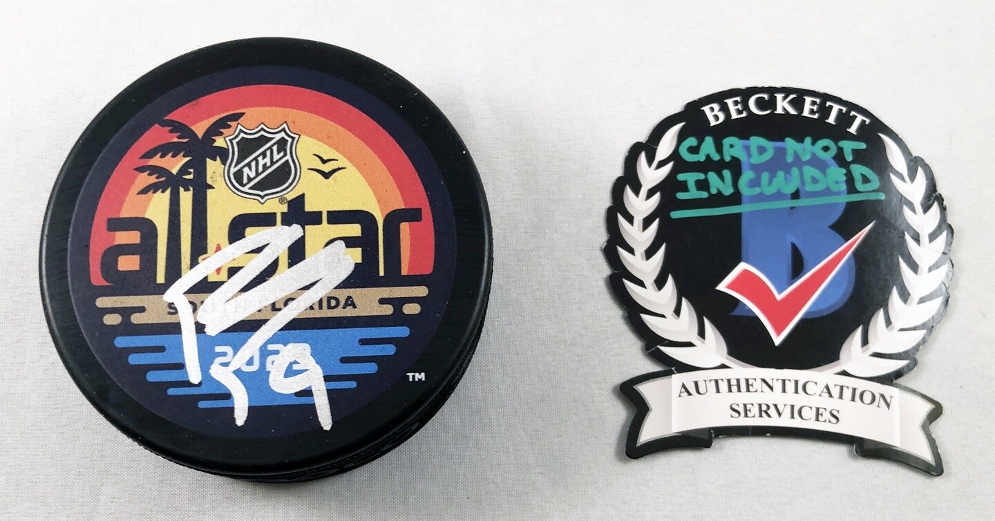 Troy Terry Signed 2023 All Star Hockey Puck Anaheim Ducks Beckett BAS 2 COA
