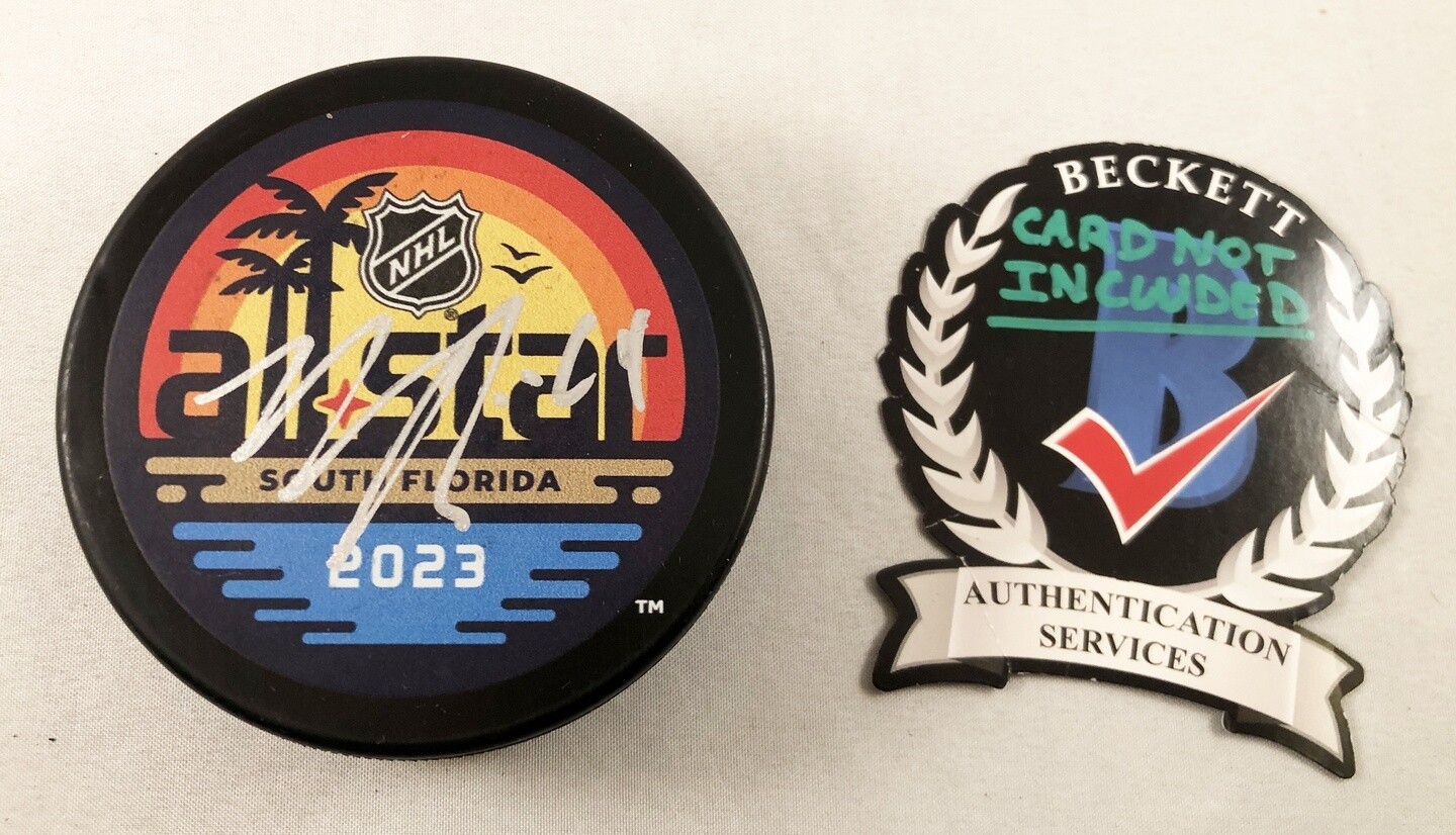 Nick Suzuki Signed 2023 All Star Hockey Puck Montreal Canadiens Beckett BAS 1...
