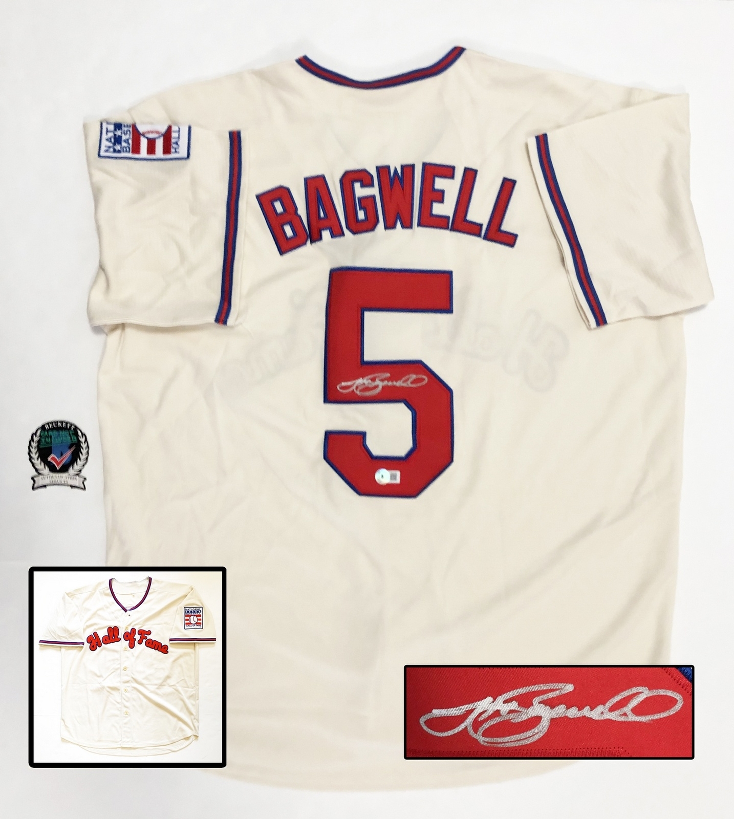 Jeff Bagwell Signed Hall of Fame Jersey Houston Astros Beckett BAS 1 COA
