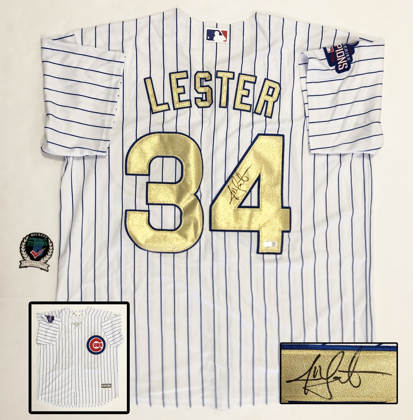 Jon Lester Signed Jersey Chicago Cubs Beckett BAS COA
