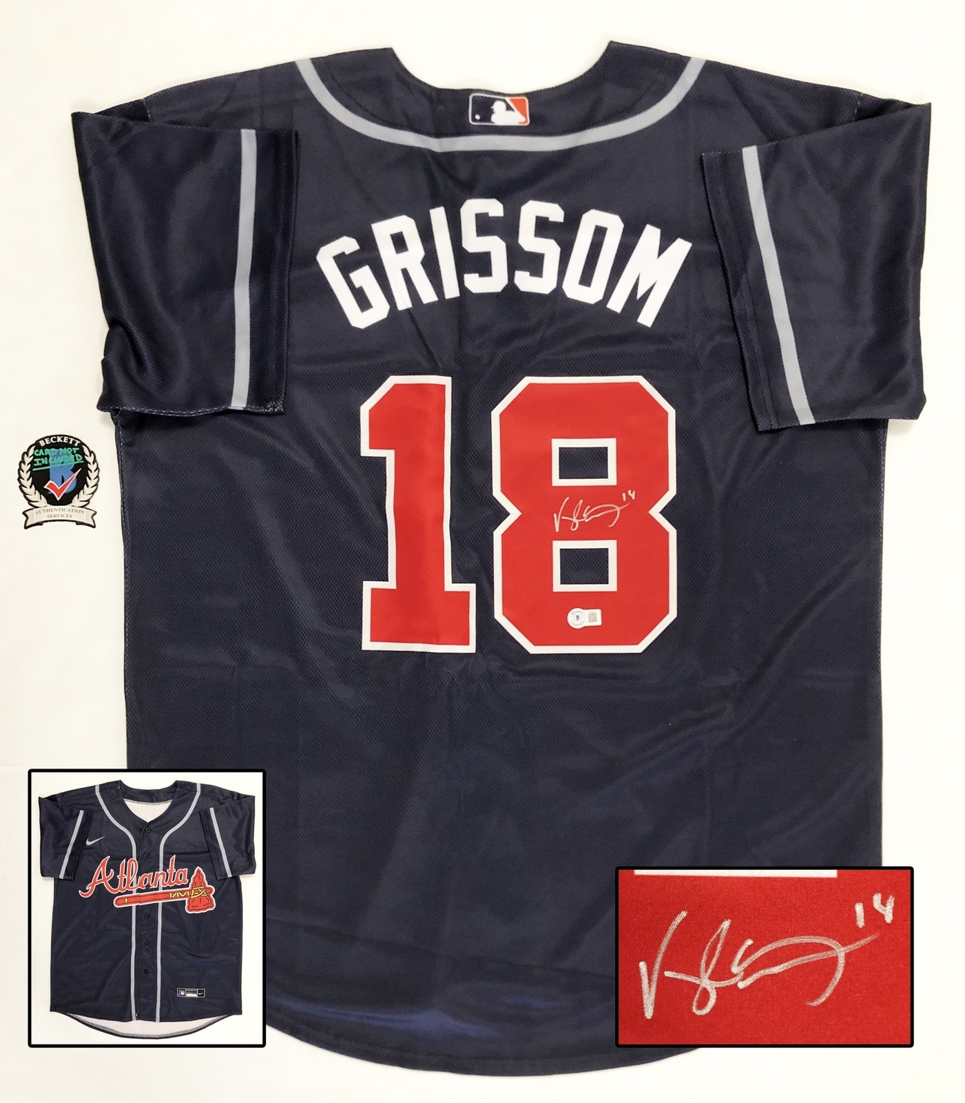 Vaughn Grissom Signed Jersey Atlanta Braves Beckett BAS 2 COA

