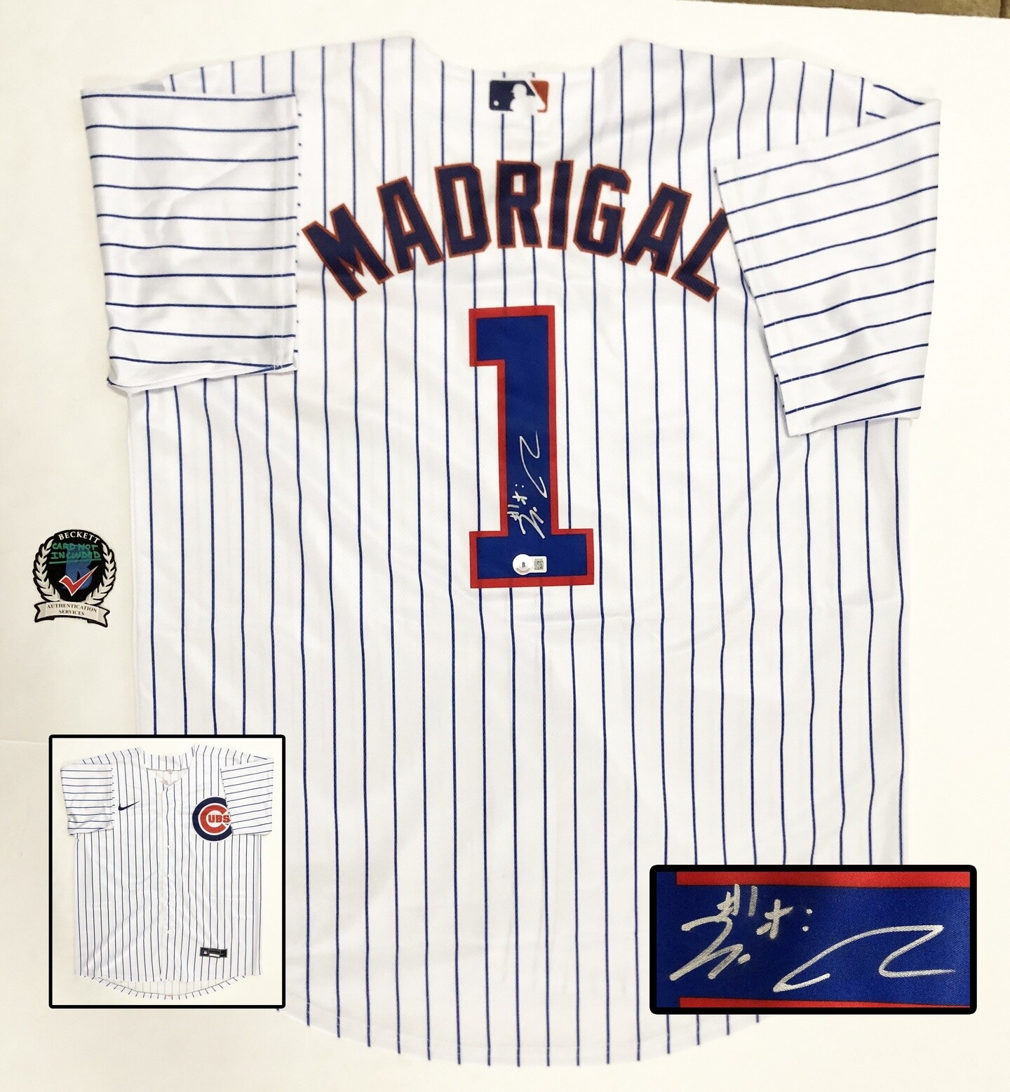 Nick Madrigal Signed Jersey Chicago Cubs Beckett BAS COA
