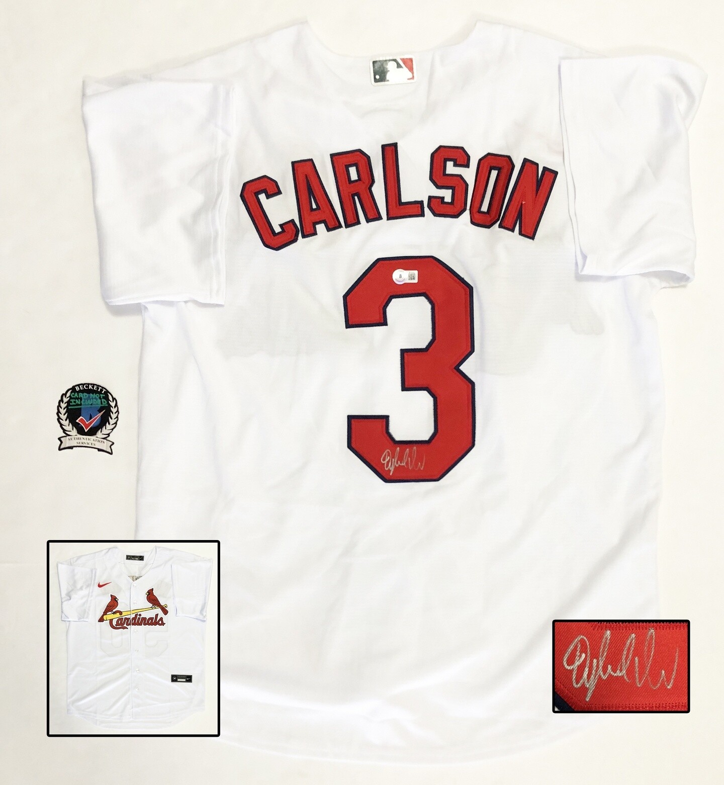 Dylan Carlson Signed Jersey St. Louis Cardinals Beckett BAS COA
