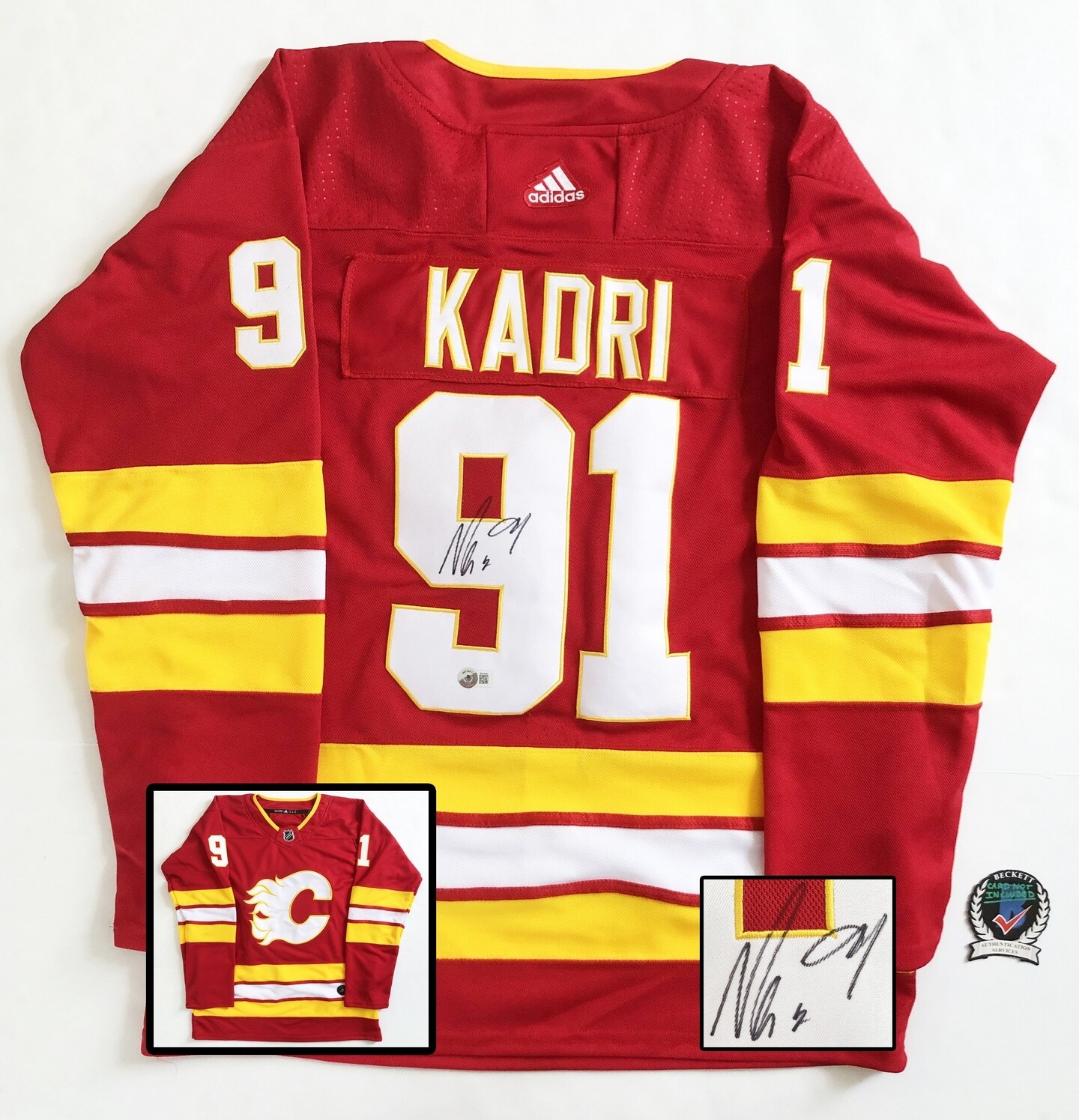 Nazem Kadri Signed Jersey Calgary Flames Beckett BAS COA
