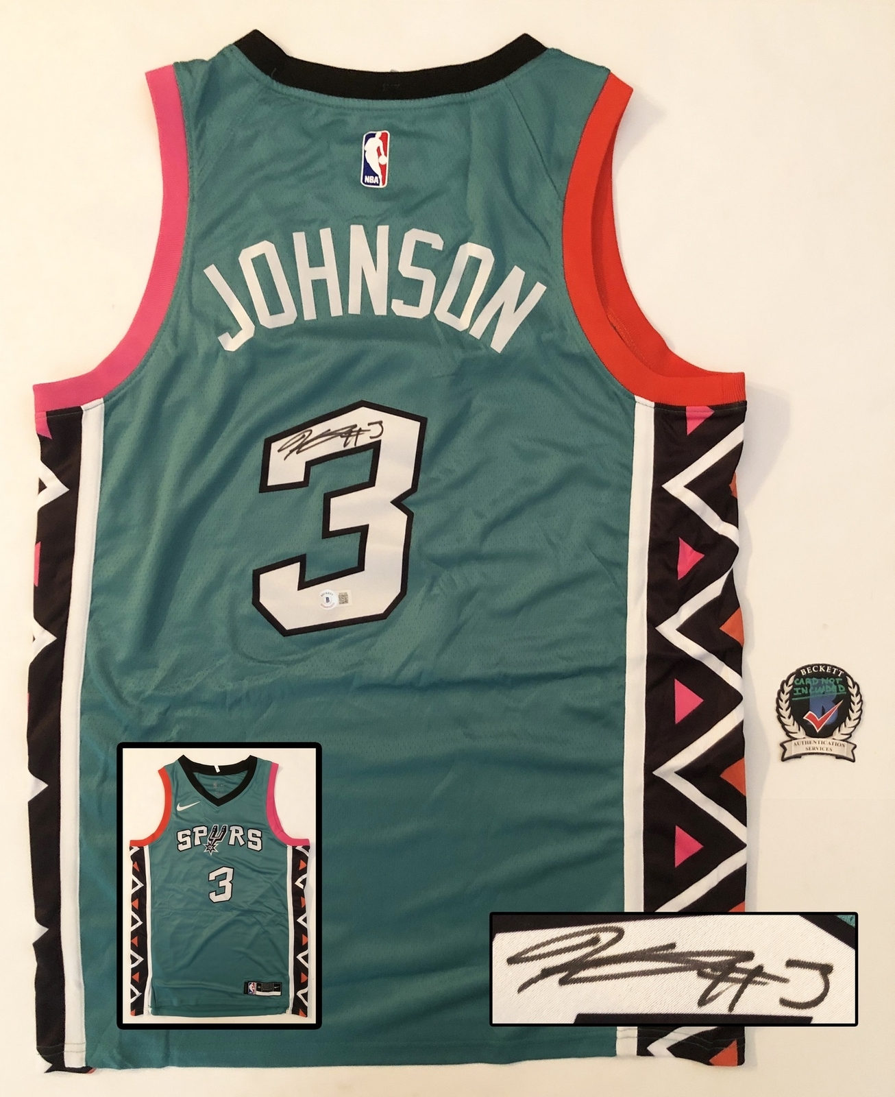Keldon Johnson Signed Jersey San Antonio Spurs Beckett BAS 1 COA
