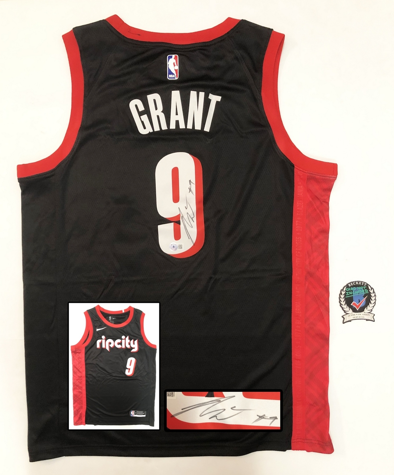 Jerami Grant Signed Jersey Portland Trail Blazers Beckett BAS COA

