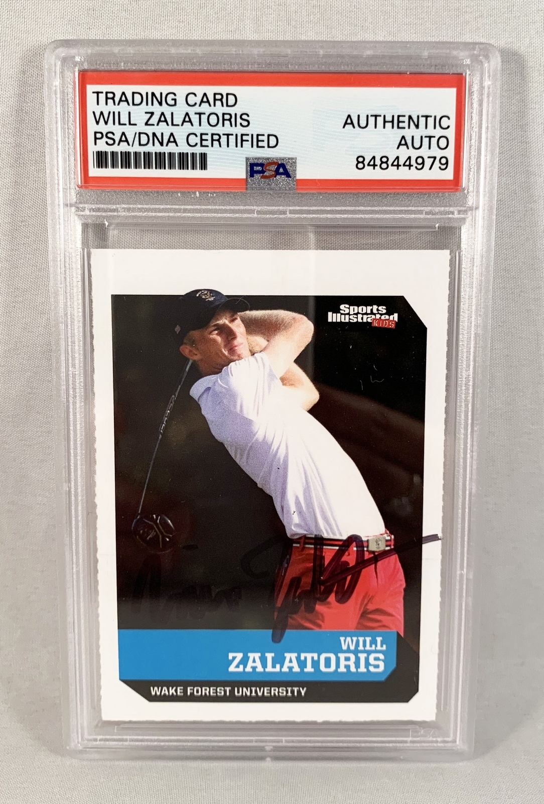 Will Zalatoris Signed Rookie Card Sports Illustrated Kids PSA/DNA 1 COA
