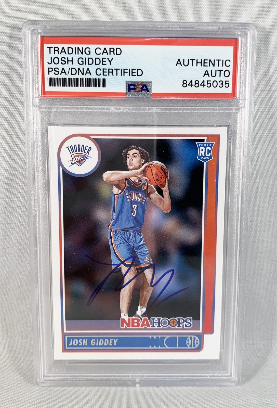 Josh Giddey Signed Rookie Card 2021 NBA Hoops #202 PSA/DNA COA
