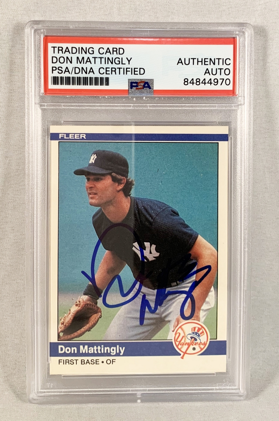 Don Mattingly Signed Rookie Card 1984 Fleer #131 Yankees PSA/DNA COA
