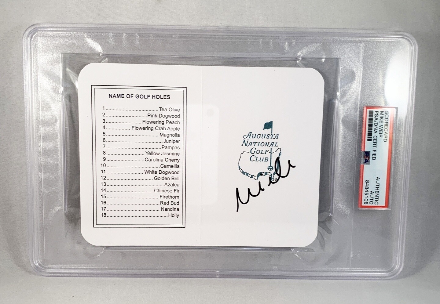 Mike Weir Signed Masters ScoreCard PSA/DNA COA
