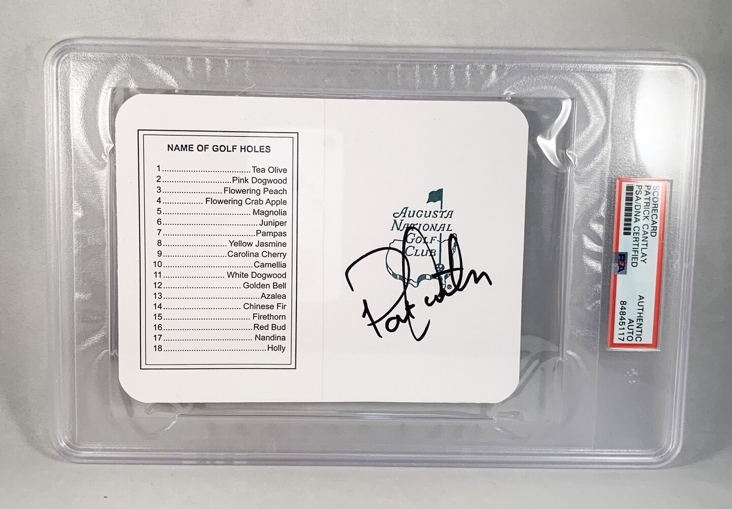 Patrick Cantlay Signed Masters ScoreCard PSA/DNA COA
