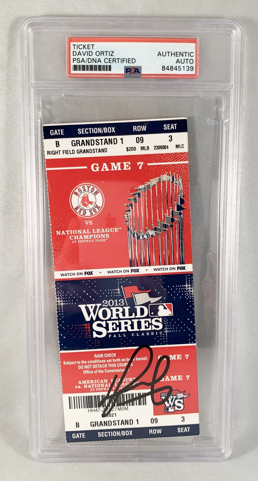 David Ortiz Signed Ticket 2013 World Series Game 7 Boston Red Sox Big Papi PS...
