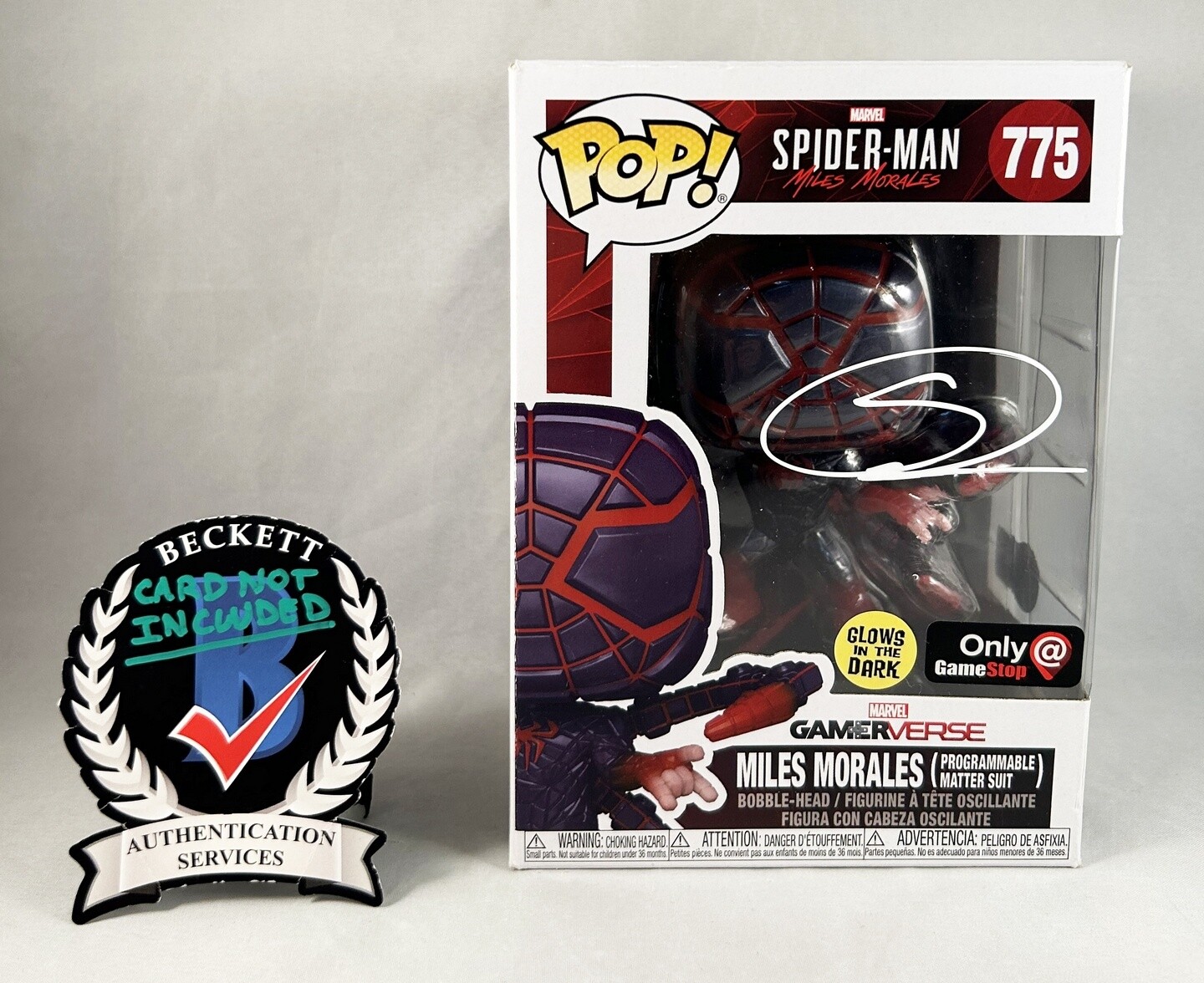 Shameik Moore Signed Funko Pop Miles Morales Spider-Man 775 Beckett BAS COA
