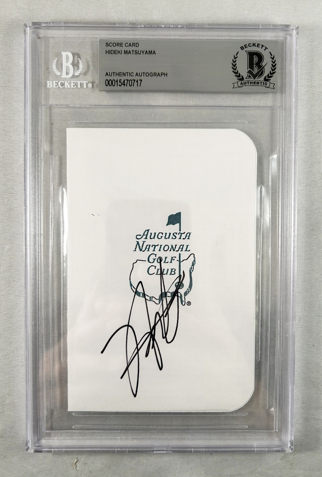 Hideki Matsuyama Signed Masters Scorecard Beckett BAS 1 COA
