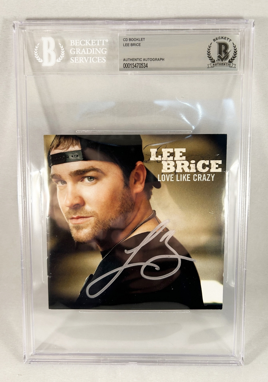 Lee Brice Signed CD Cover Beckett BAS COA
