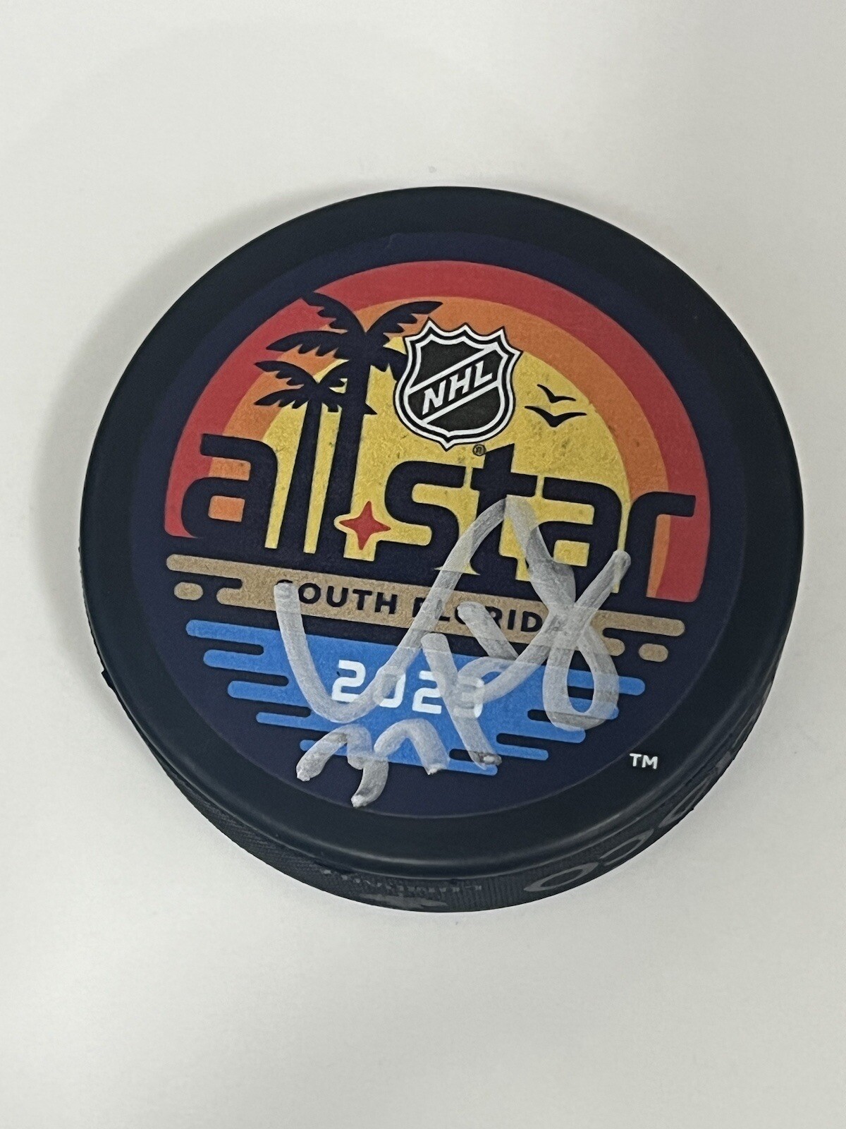 CONNOR HELLEBUYCK HAND SIGNED 2023 ALL STAR PUCK WINNIPEG JETS BECKETT BAS CERT
