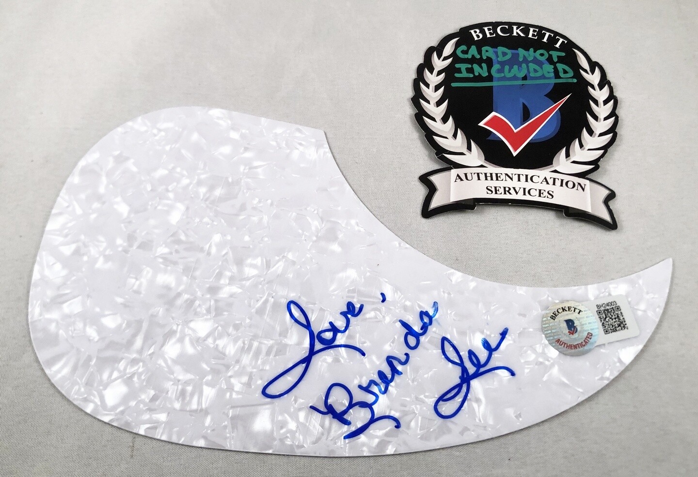 Brenda Lee Signed Acoustic Pickguard Beckett BAS COA
