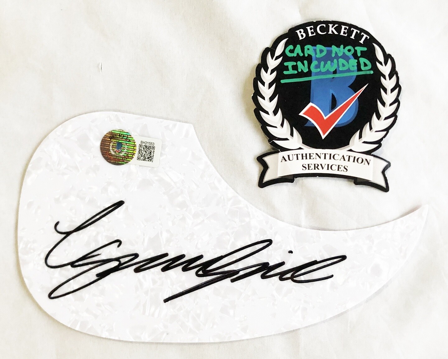 Lauren Spencer-Smith Signed Acoustic Pickguard Beckett BAS COA
