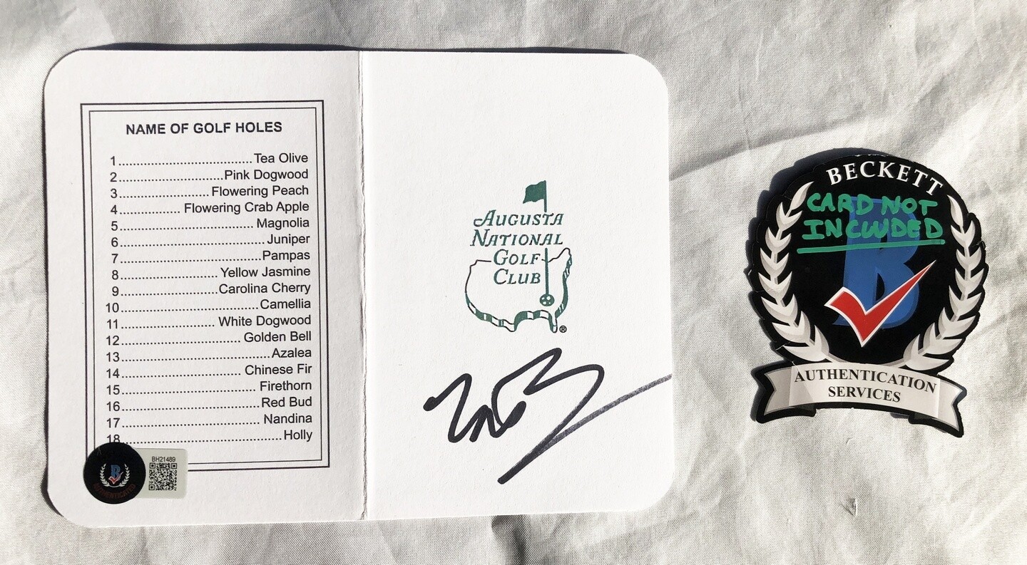 Will Zalatoris Signed Masters Scorecard Beckett BAS 3 COA
