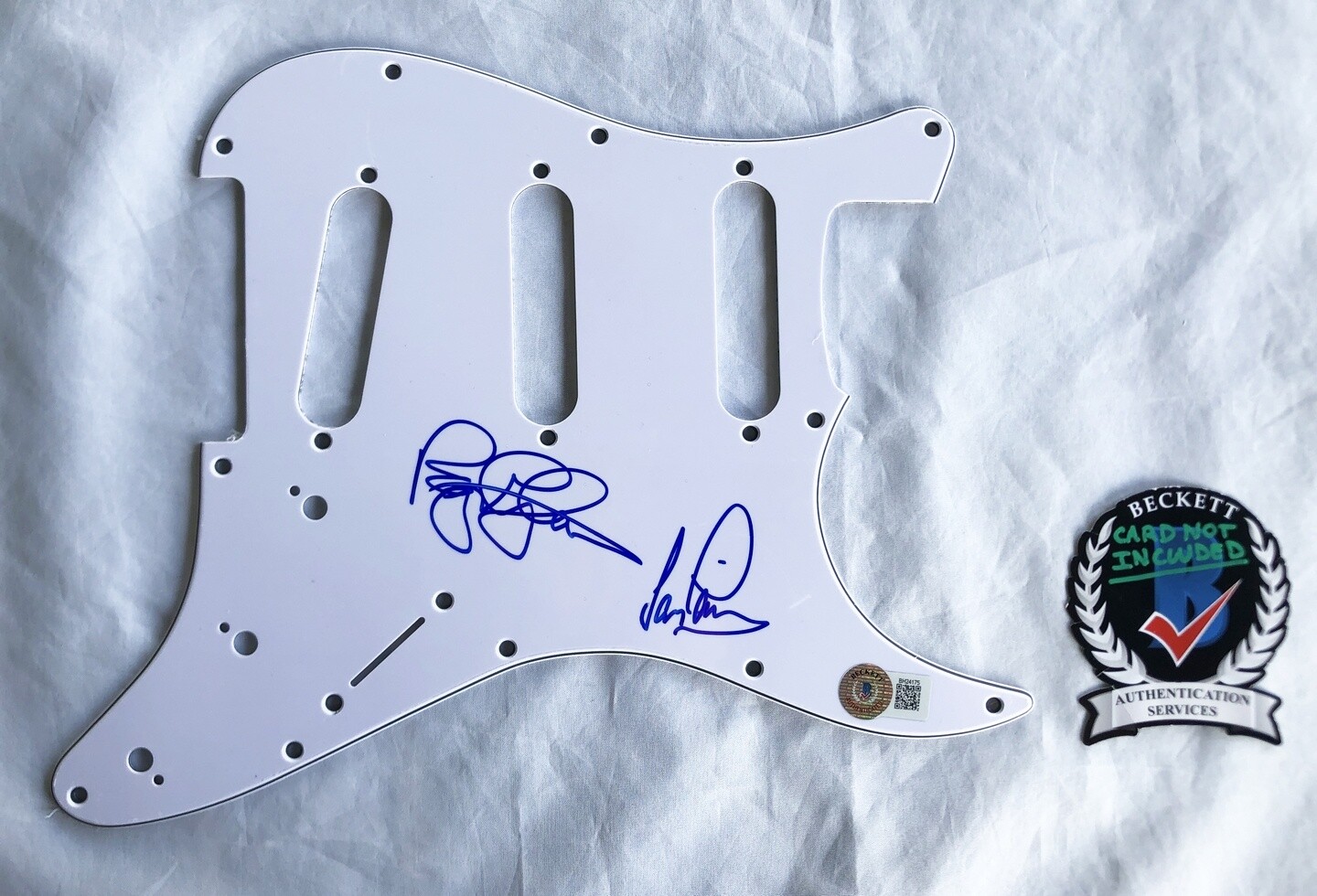 Roger Glover and Ian Paice Signed Electric Pickguard Deep Purple Beckett BAS COA
