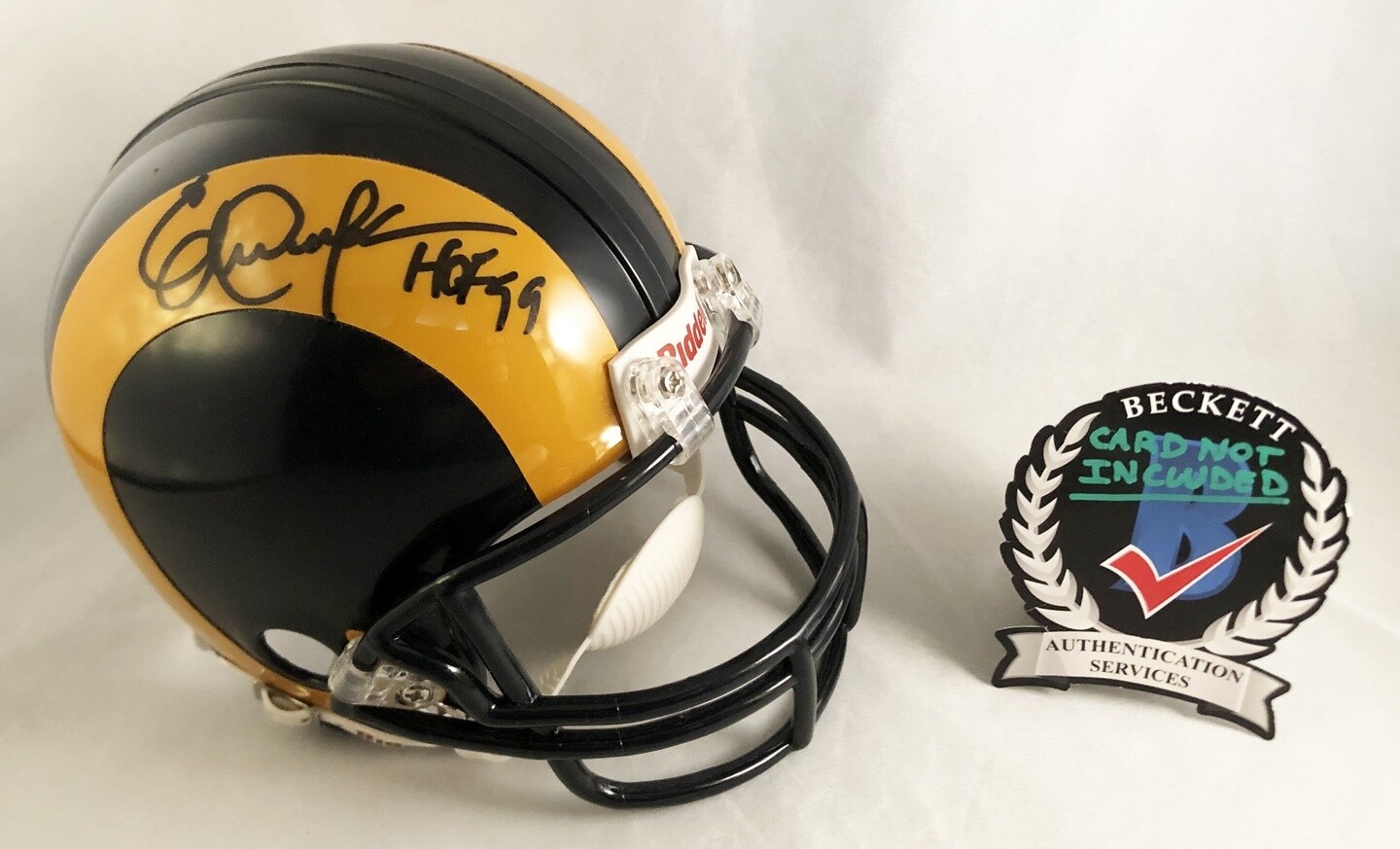 Eric Dickerson Signed Mini Helmet Los Angeles Rams Beckett BAS COA
