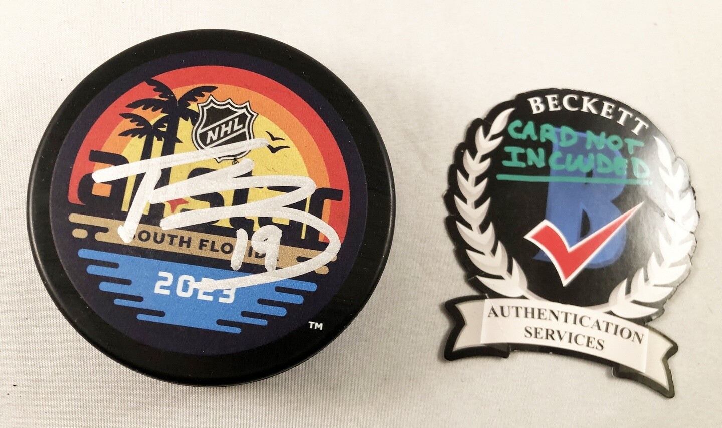 Troy Terry Signed 2023 All Star Hockey Puck Anaheim Ducks Beckett BAS COA
