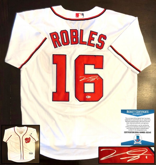 WASHINGTON NATIONALS VICTOR ROBLES SIGNED JERSEY BECKETT BAS COA COLLECTIBLE MEMORABILIA