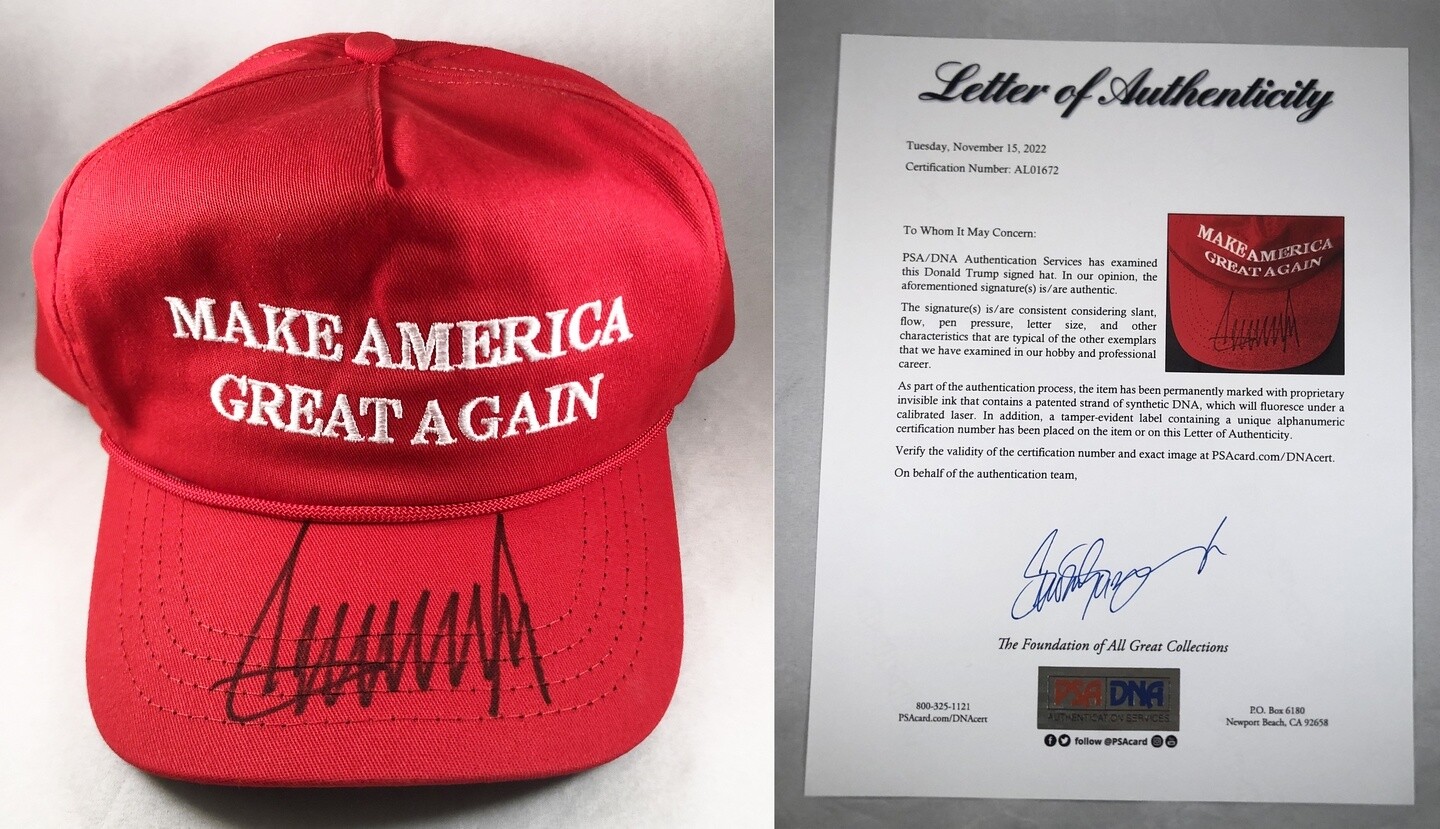 Donald Trump Signed MAGA Hat 45th President PSA/DNA 1 COA
