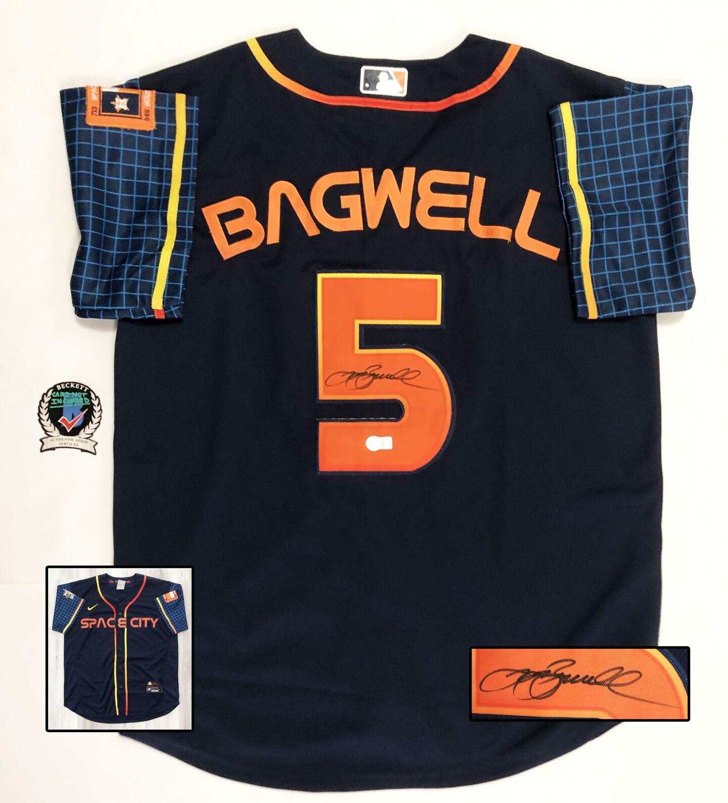 Jeff Bagwell Signed Jersey Houston Astros Beckett BAS 1 COA
