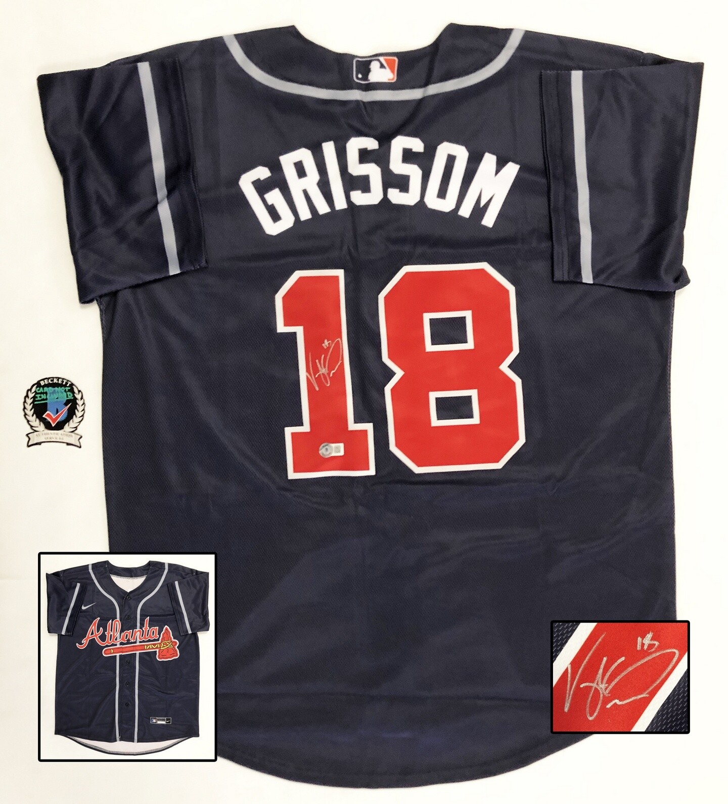 Vaughn Grissom Signed Jersey Atlanta Braves Beckett BAS 1 COA
