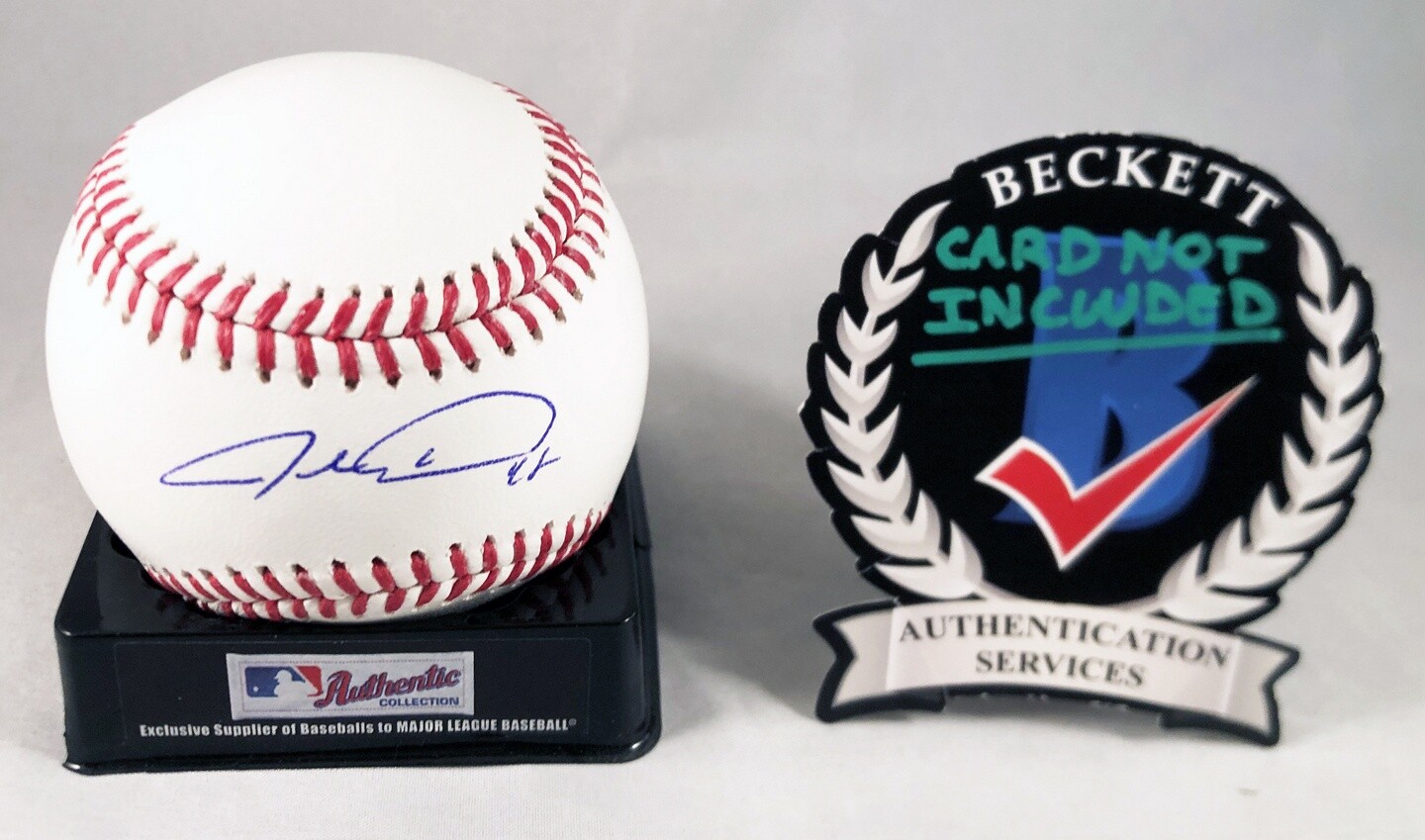 Jacob deGrom Signed Authentic MLB Baseball Texas Rangers Beckett BAS 2 COA
