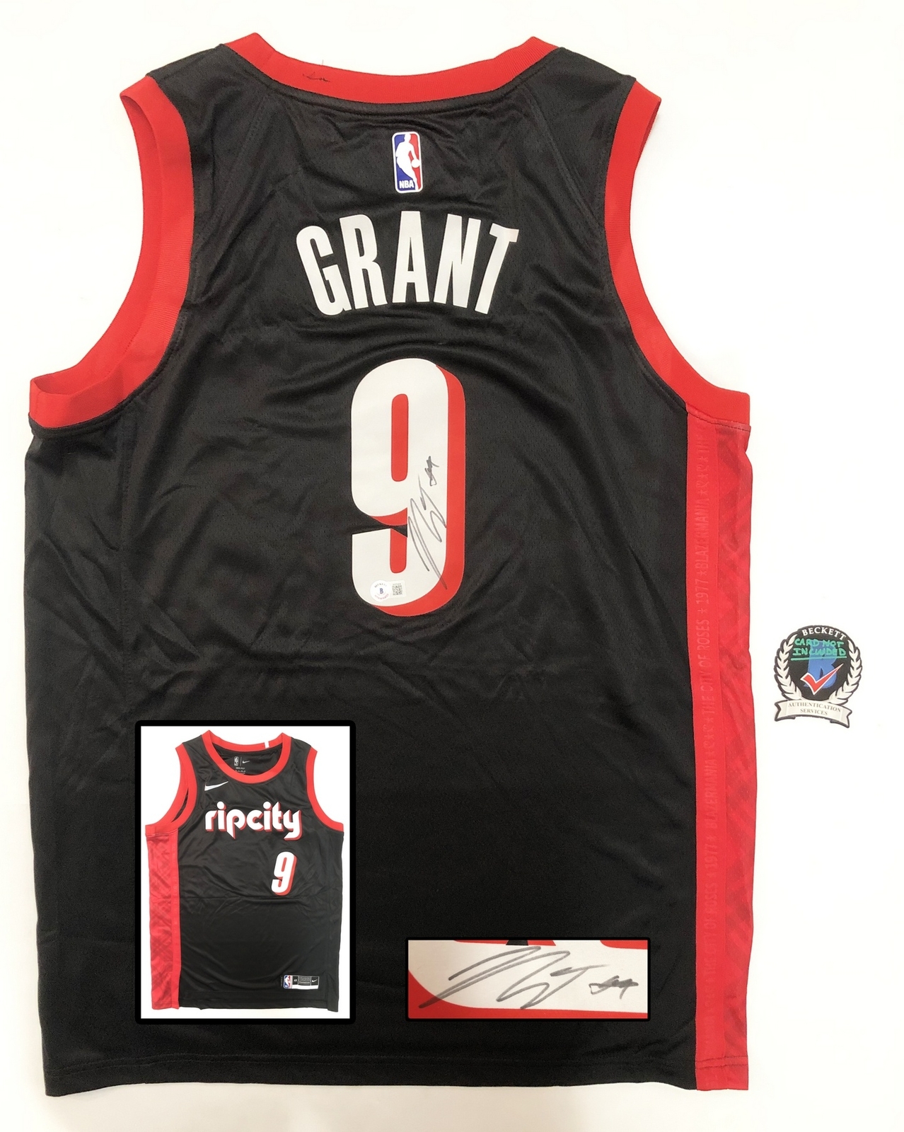 Jerami Grant Signed Jersey Portland Trail Blazers Beckett BAS 1 COA
