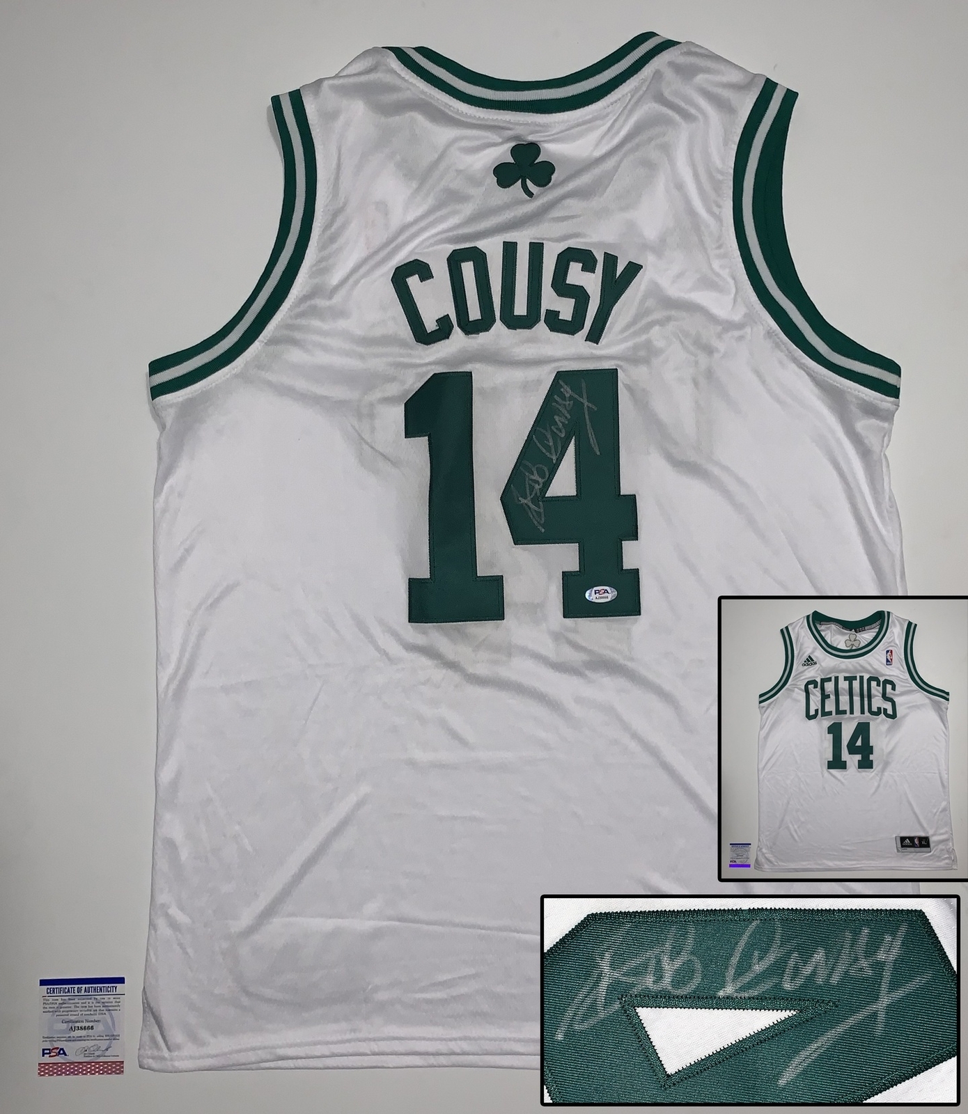 Boston Celtics Bob Cousy Signed Jersey PSA/DNA 4 COA
