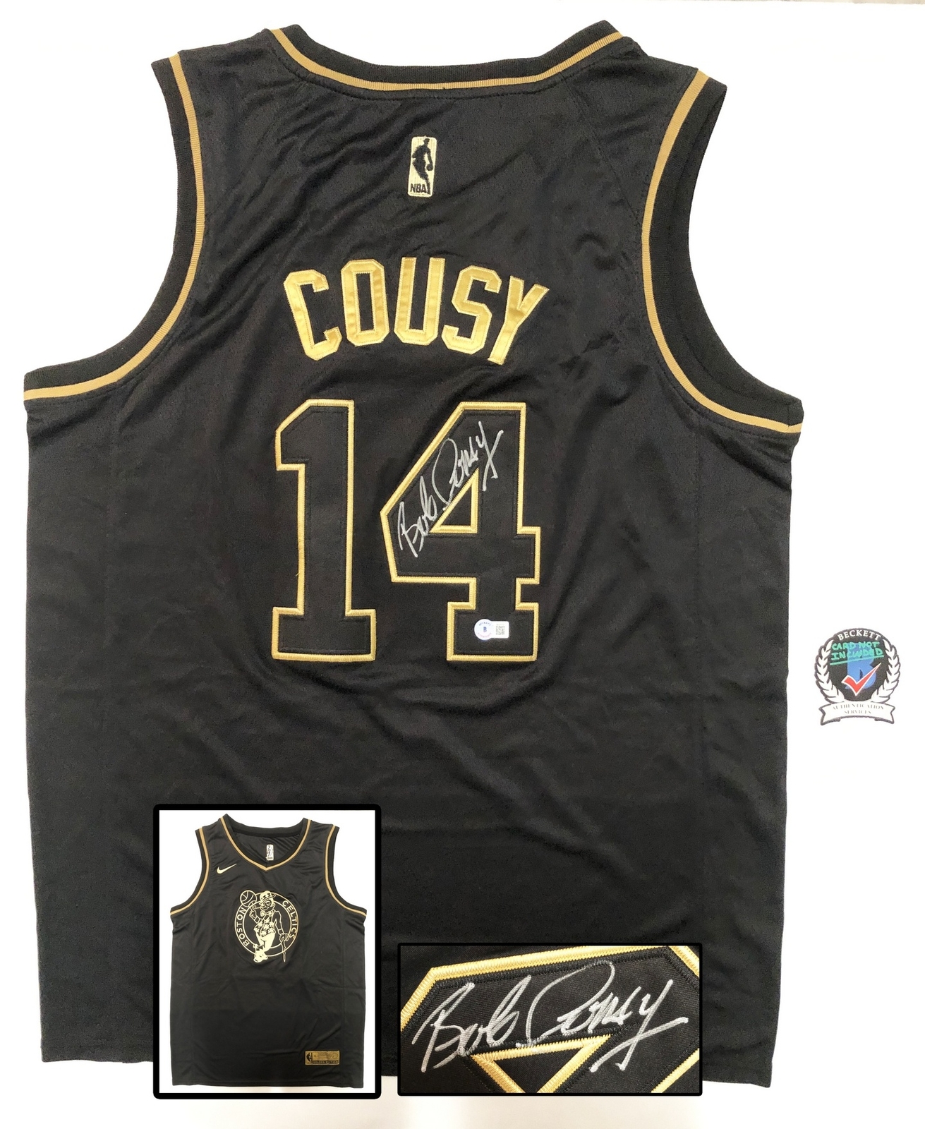 Bob Cousy Signed Jersey Boston Celtics Beckett BAS COA
