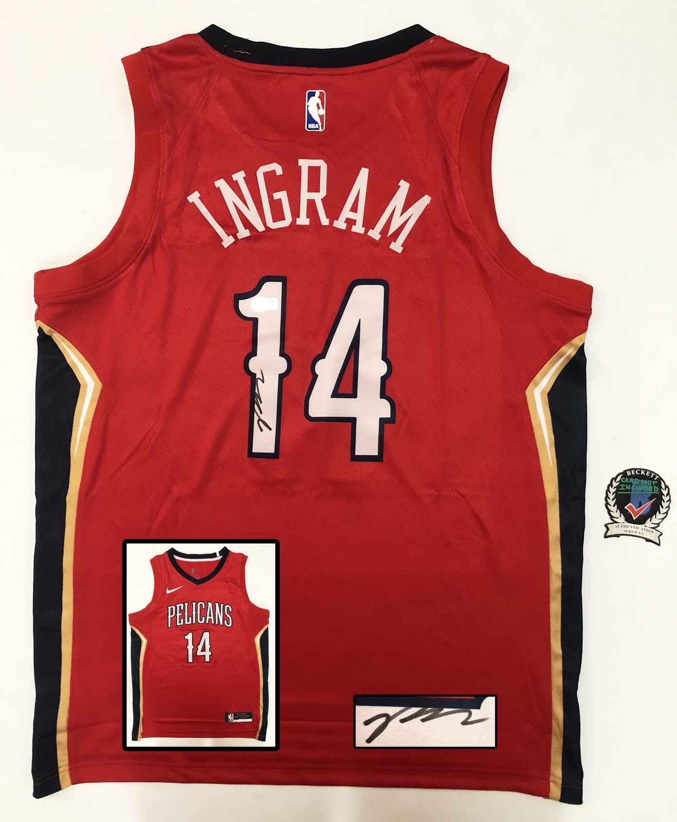 Brandon Ingram Signed Jersey New Orleans Pelicans Beckett BAS COA
