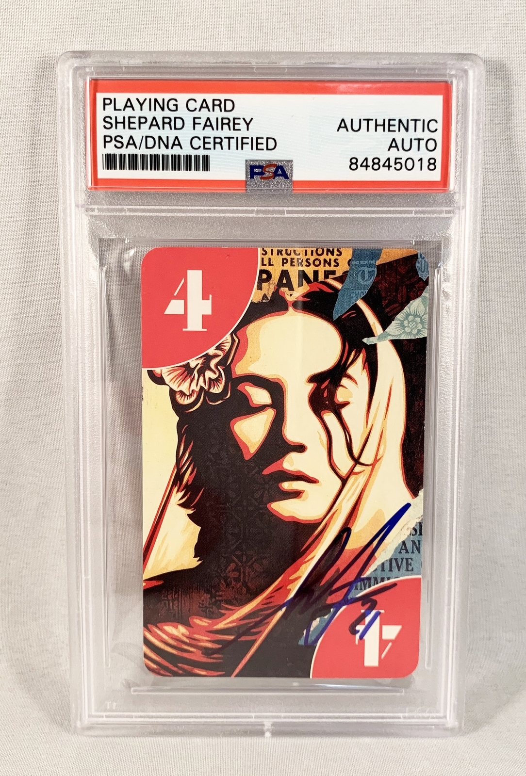 Shepard Fairey Signed Card Uno Limited Edition PSA/DNA 4 COA
